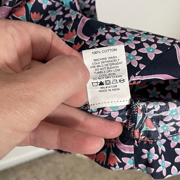 Simply Southern Smocked Dress Womens Large Pink Flamingos Floral Puff Sleeve - Picture 7 of 9